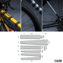 Dyedbro Kit De Protection De Cadre Clear Gravel