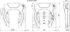 Abus Pro Shield Plus 5950 NR + 6KS + ST5950 Kit Antivol Pour Cadre 10 Abus Pro Shield Plus 5950 NR + 6KS + ST5950 Kit Antivol Pour Cadre -Vélo Accessoires Magasin Abus technical drawing Pro Shield Plus 5950 3