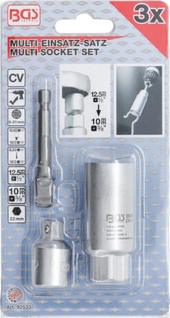 Multi-usages Avec Jeu D'adaptateurs 3 Pièces -Vélo Accessoires Magasin BGS technic 92533 09 Multi Einsatz mit Adapter Satz 3 teilig