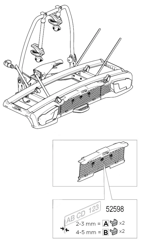 Thule 2A+2B 52598 Clips Pour Plaque D'immatriculation 2 Thule 2A+2B 52598 Clips Pour Plaque D'immatriculation – Image 2