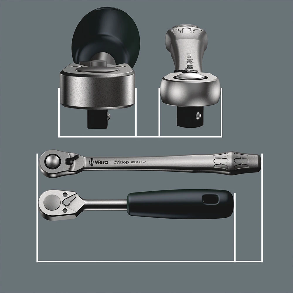 Wera 8000 B Cliquet Zyklop Metal Avec Levier D'inversion, à Carré 3/8" 3 Wera 8000 B Cliquet Zyklop Metal Avec Levier D'inversion, à Carré 3/8" – Image 3