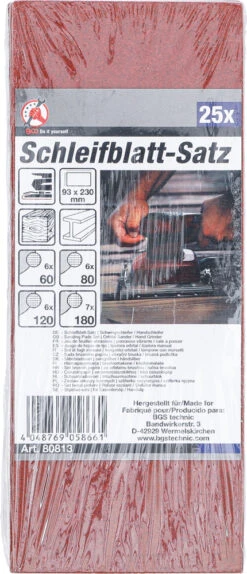 Jeu De Papier Abrasif 25 Pièces -Vélo Accessoires Magasin bgs technic 80813 09 Schleifpapier Satz 25 teilig